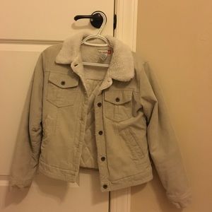 Vintage Tan Denim Fur Lined Jacket